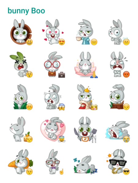 Rosy Bunny Стикеры в телеграмм