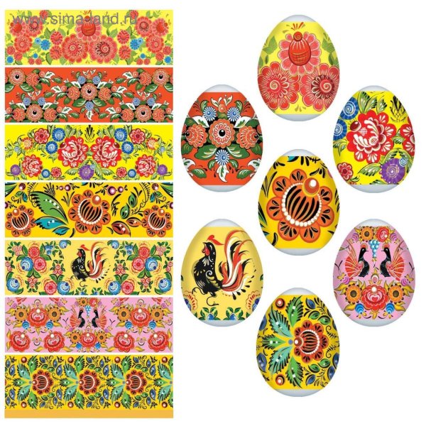 Расписное пасхальное яйцо Городец