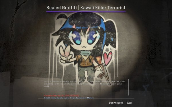 Наклейки КС го кавайный террорист