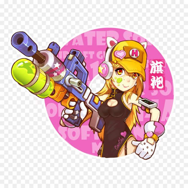 Наклейка кавайный террорист голографическая