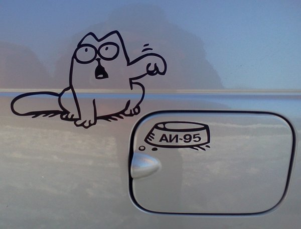 Наклейка кот на бензобак