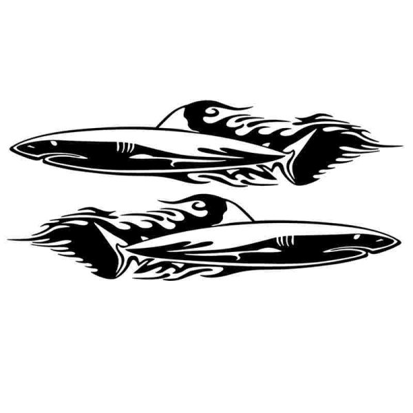 Наклейка скелет рыбы на авто