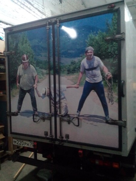 Наклейки на ворота газели