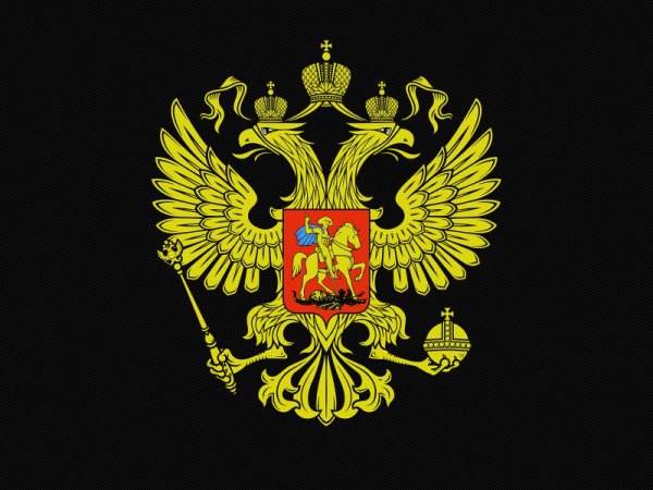 Двуглавый Орел чёрный на желтом