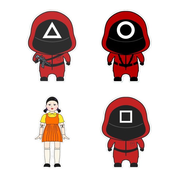 Наклейки из игры в кальмара