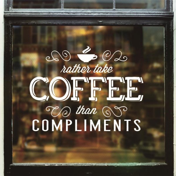 Наклейки на стекло кофейни