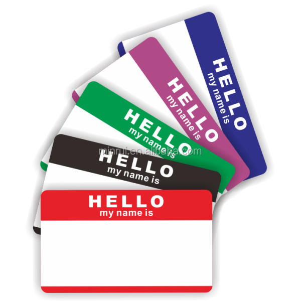 Наклейки hello my name is