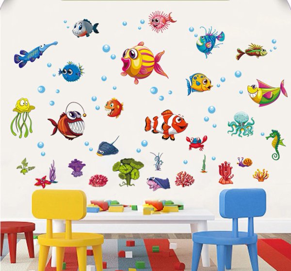 Наклейки на стену рыбы