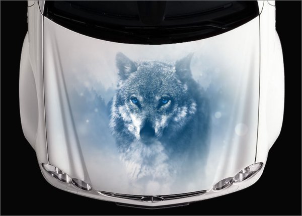 Большая наклейка на капот