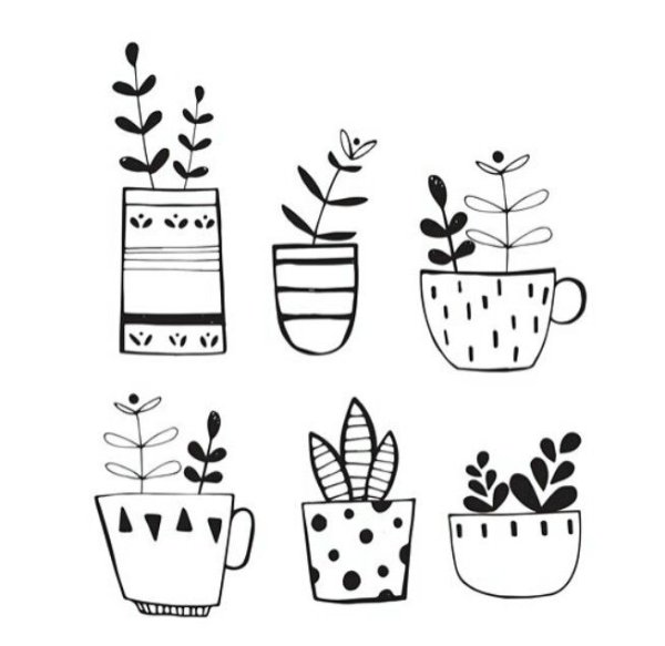 Черно белые Стикеры для скетчбука