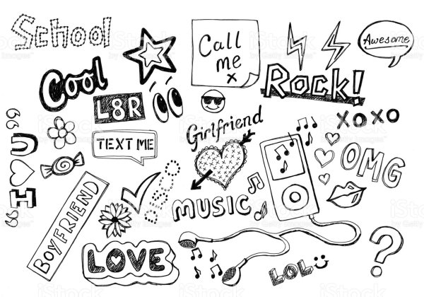 Стикеры для скетчбука с надписями