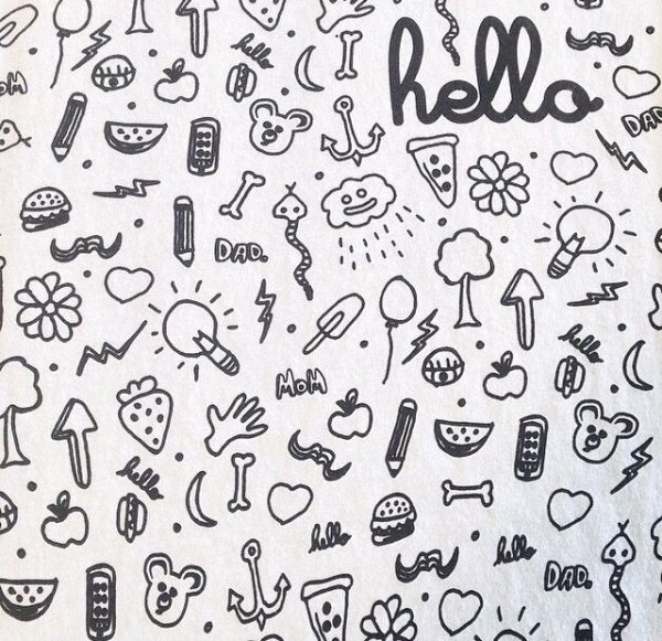 Наклейки для скетчбука черно белые