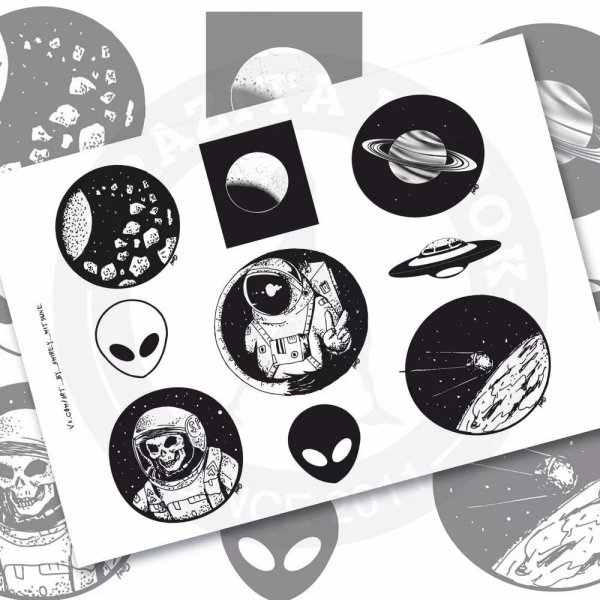 Стикеры для распечатки черно белые