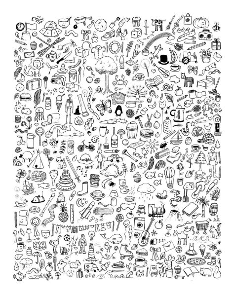 Стикеры для распечатки черно белые