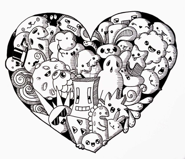 Раскраска дудлинг монстрики