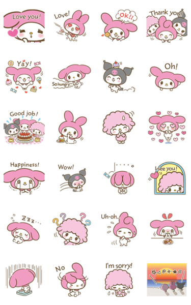 Хеллоу Китти Стикеры my Melody