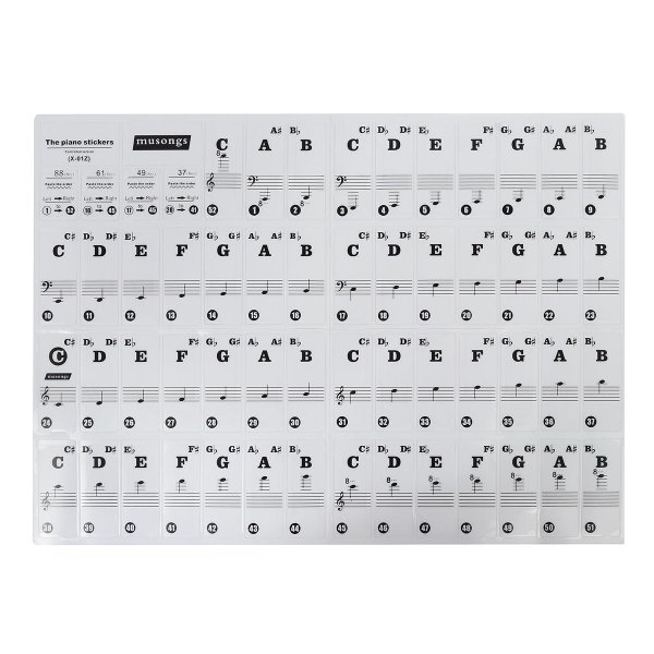 Наклейки на клавиши синтезатора 61 шт