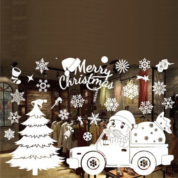 Рождественские наклейки на окна