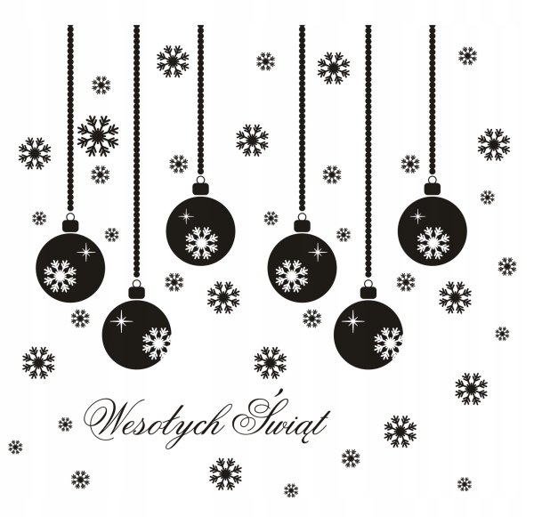 Наклейки на окна новогодние шары