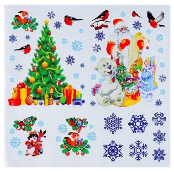 Наклейки на окна новогодние