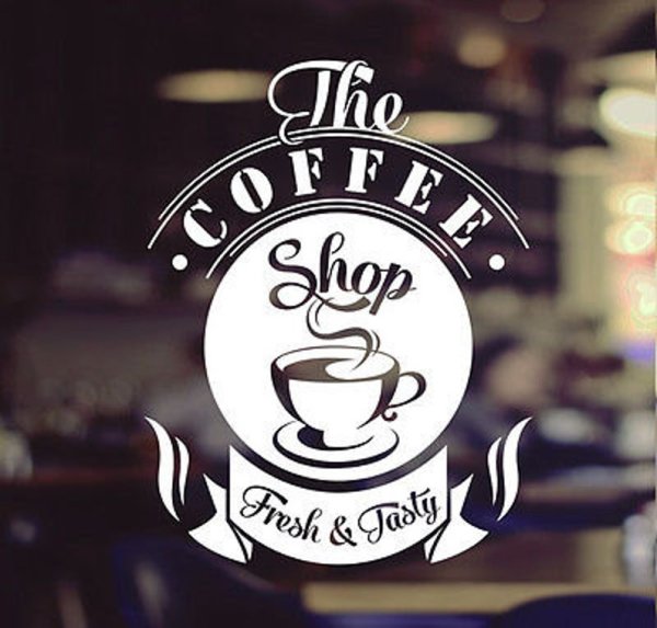 Кофейня вывеска на стекле