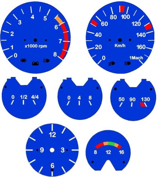Шкалы приборной панели ВАЗ 2106 для печати