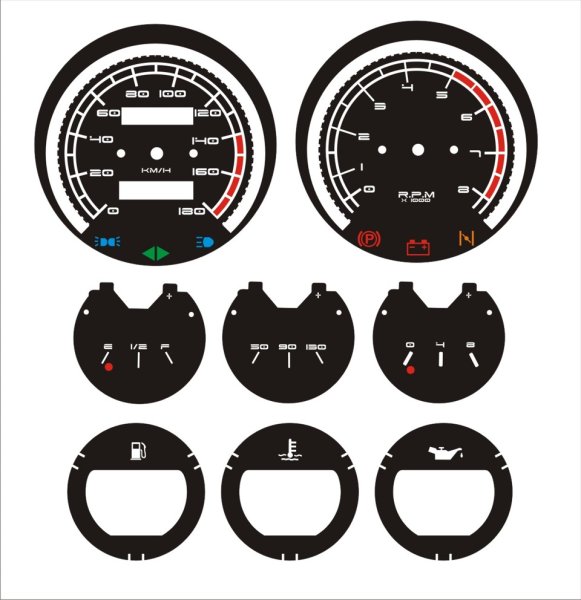 Шкалы приборов ВАЗ 2106 coreldraw