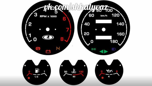 Шкалы приборов ВАЗ 2106 для печати