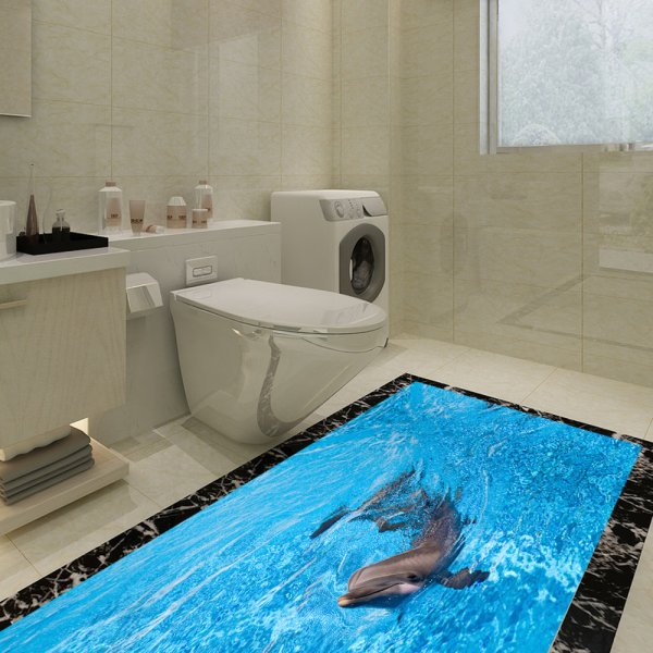 3д наклейки на пол в ванную