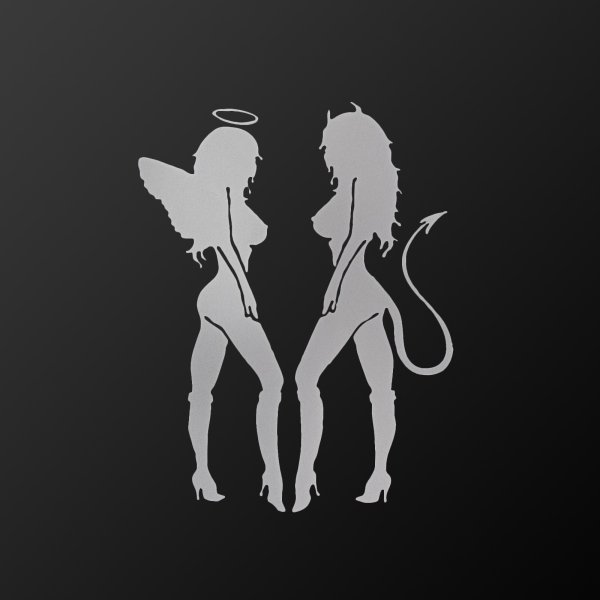 Ангел и демон наклейка на авто