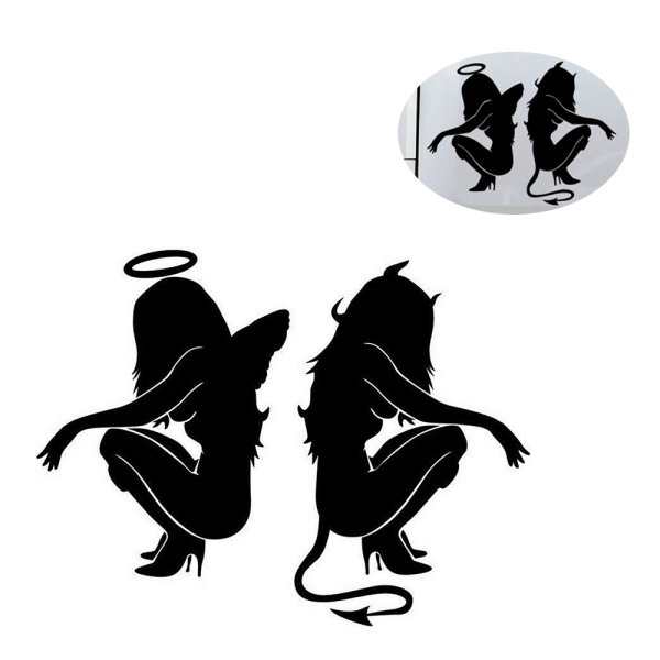 Ангел и демон наклейка на авто