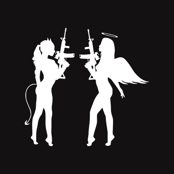 Ангел и демон наклейка на авто