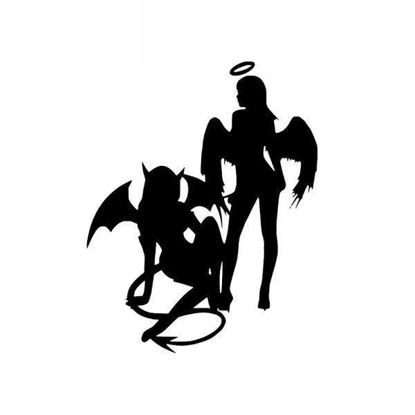 Силуэт ангела и демона