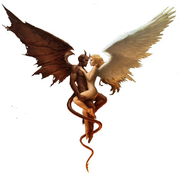 Наклейка - ангел и демон