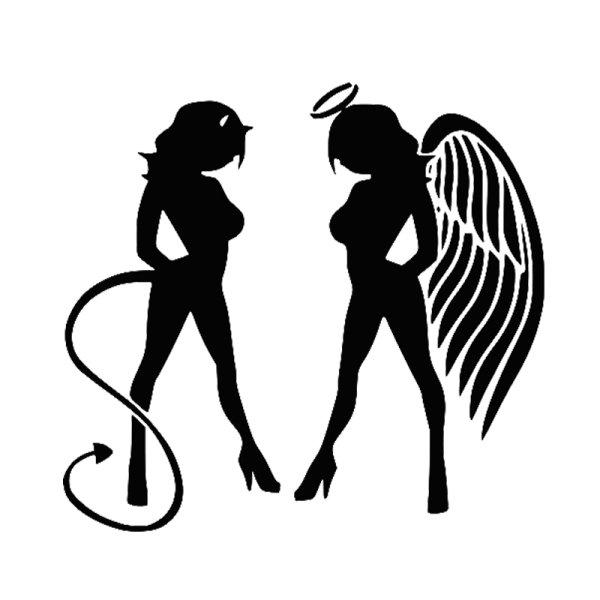 Тату ангел и демон для девушек