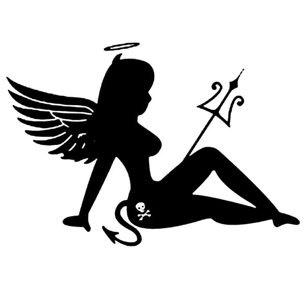 Силуэт ангела и демона