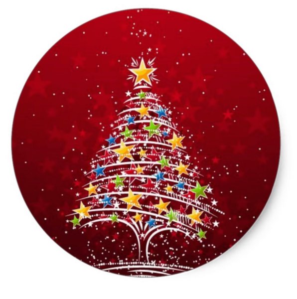 Новогодние наклейки круглые