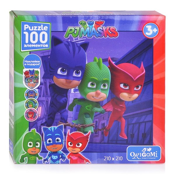 Пазл 100 + наклейки герои в масках 04049