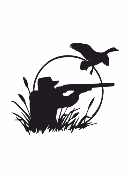 Наклейка "за рулем охотник"