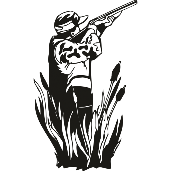 Наклейка "за рулем охотник"