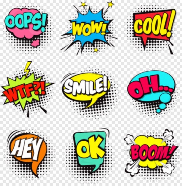 Надписи в стиле комиксов