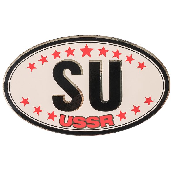 Наклейка su на Москвиче