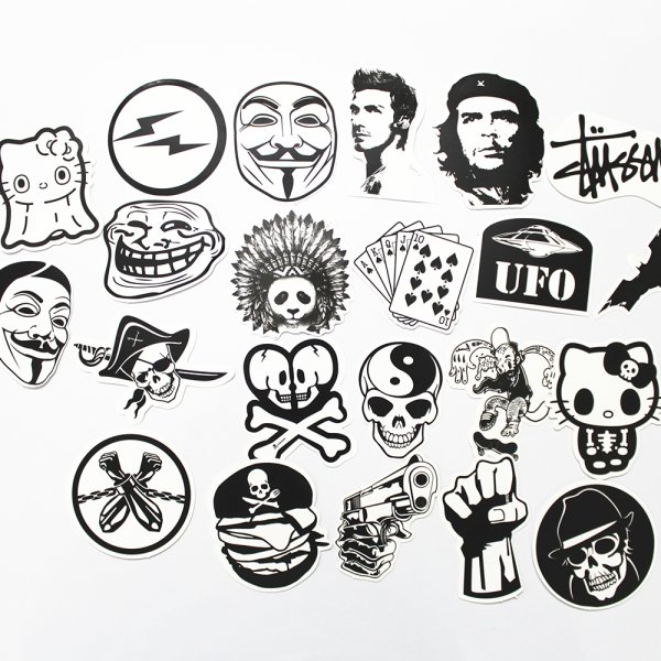 Наклейки черно белые