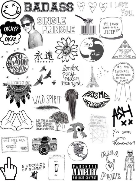 Красивые черно белые наклейки для ежедневника