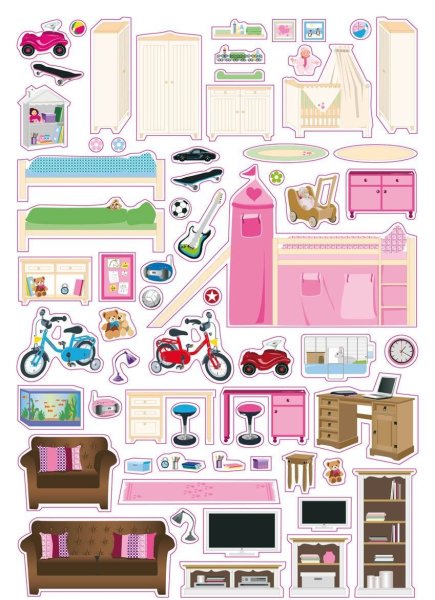 Наклейки для кукольного домика