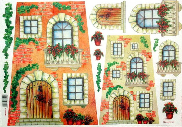 Окна и двери для декупажа чайного домика