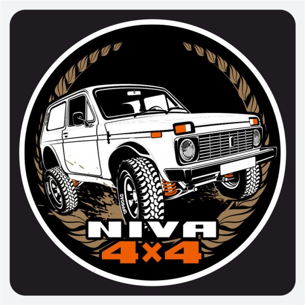 Наклейка лобовое Нива 4х4