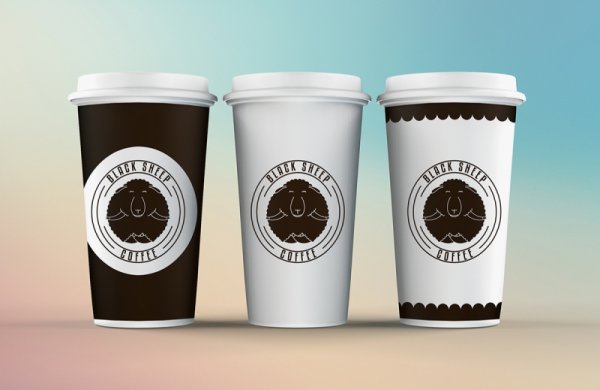 Печать наклеек на стаканчики для кофе