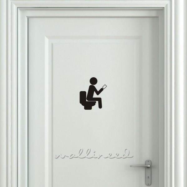 Наклейка на дверь туалета