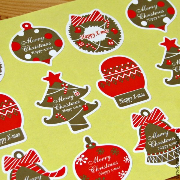 Новогодние этикетки для подарков